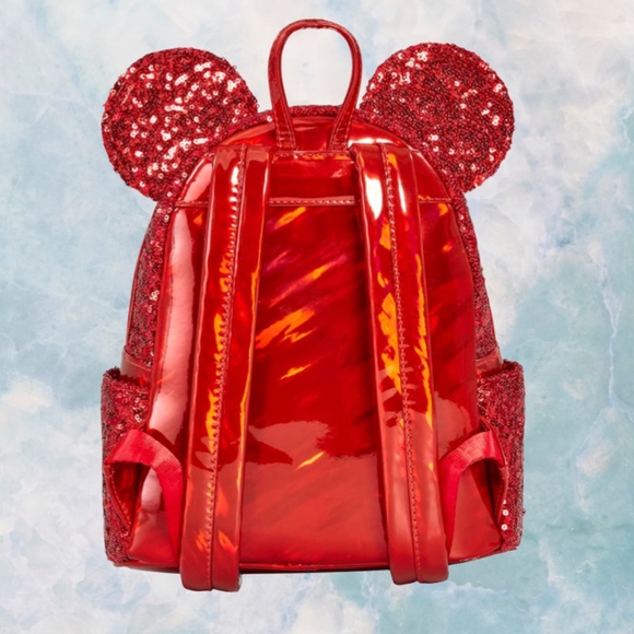 Loungefly Minnie Mouse Red Sequin Mini Backpack - Picture 2 of 4